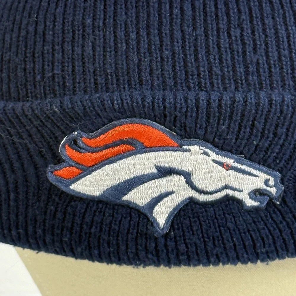 Vintage Schuessler‎ NFL Denver Broncos Cuff Knit Beanie Orange Blue Logo USA